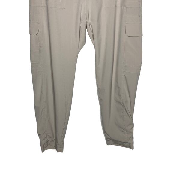 Athleta Womens Size 12 Chelsea Cargo Lined Pants Taupe Tan Pull On Zip Pockets - Picture 4 of 8